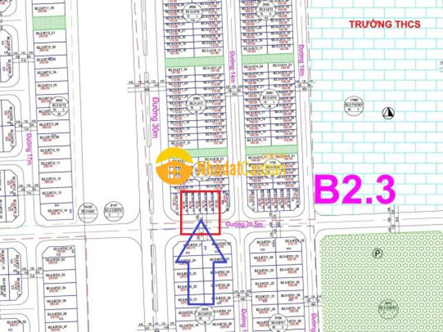 Bán lô đất liền kề b2.3 đường 20,5m kđt thanh hà cienco 5