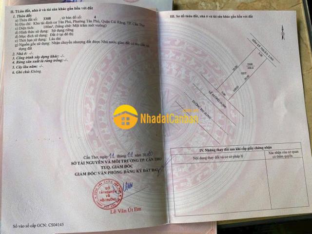Bán nền b9 kdc tân phú p. Hưng phú tân phú cũ cần thơ