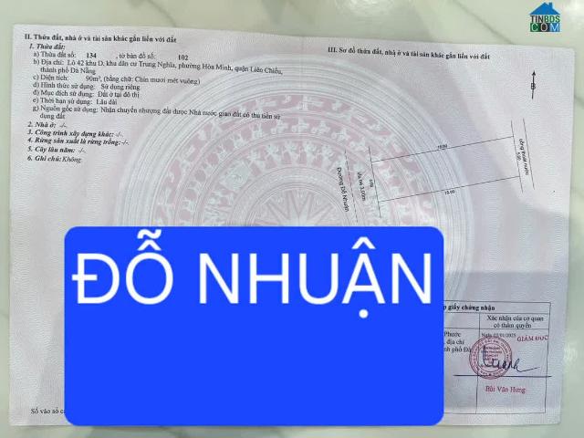 Bán nhà mặt tiền Đỗ Nhuận 90m², khu cao ráo không ngập, gần chợ Hòa Mỹ