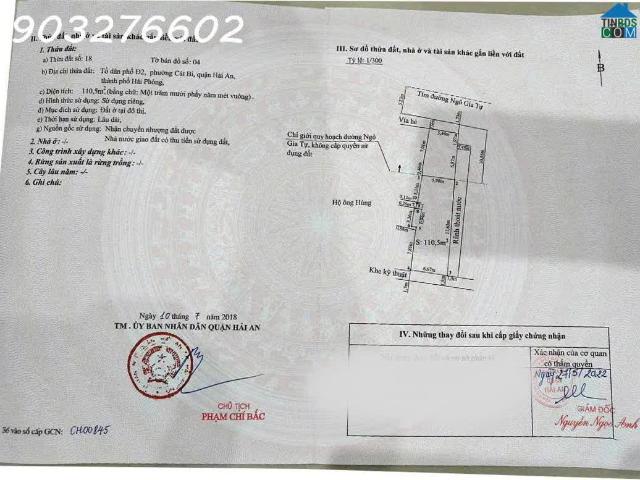 Bán nhà mặt đường Ngô Gia Tự, Hải An, Hải Phòng – diện tích S 111m², giá bán 151 tr/m