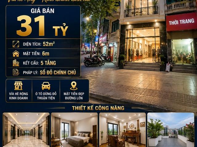 Bán nhà mặt phố nguyễn thị định cầu giấy kinh doanh 52m² 5 tầng mt 6m 31 tỷ