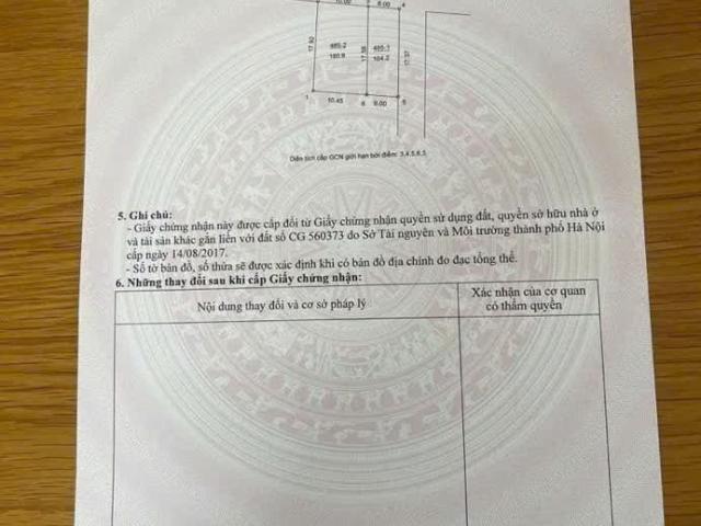 Bán nhà lô góc 104m, xây 2 tầng, full thổ cư, sẵn vào ở, thôn Yên Vinh Thanh Lâm Mê Linh
