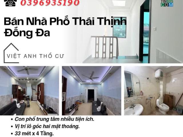 Bán nhà phố Thái Thịnh_Sổ Đỏ Chính Chủ_Lô Góc Hai Thoáng_33mx4T_Giá: 6.5 Tỷ, Lh: 0396935