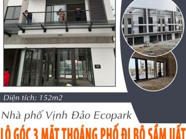 Bán nhà phố Vịnh Đảo Ecopark, lô góc 3 mặt thoáng phố đi bộ sầm uất