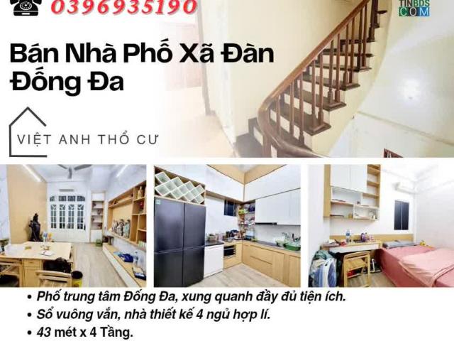 Bán nhà phố Xã Đàn_Sổ Đỏ Vuông Vắn_4 Ngủ_43mx4T_Giá: 7.6 Tỷ_Lh: 0396935