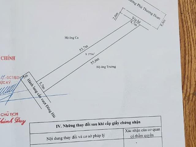 Bán đất tặng 1 nhà 3.5 tầng + 1 nhà cấp 4 mặt đường Phủ Thượng Đoạn, Đông Hải 1, Hải An, Hải Phòng