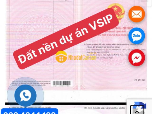 Bán đất vsip quảng ngãi nơi ở của các chuyên gia vsip quảng ngãi giá chỉ 9xxtr 132m2