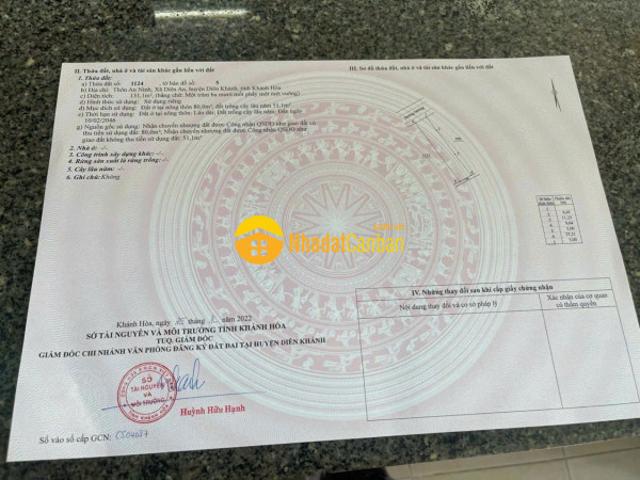 Bán đất diên an mặt tiền đường bầu bạn view cánh đồng cực mát