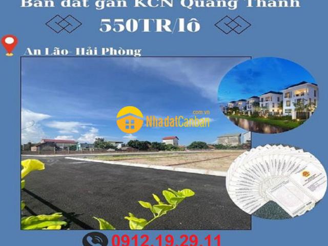 Bán đất gần thị trấn an lão hải phòng giá 550trlô, đường nhựa 6m thông các ngả