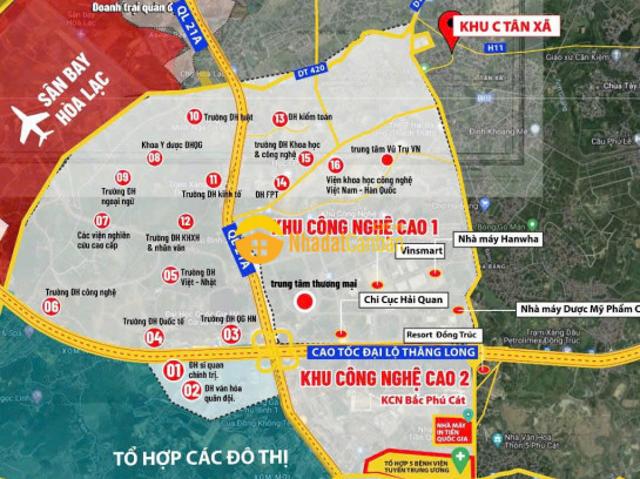 Bán đất hạ bằng cạnh khu công nghệ cao hoà lạc, 90m2, mt 6m, chỉ 3.7 tỷ 0987104