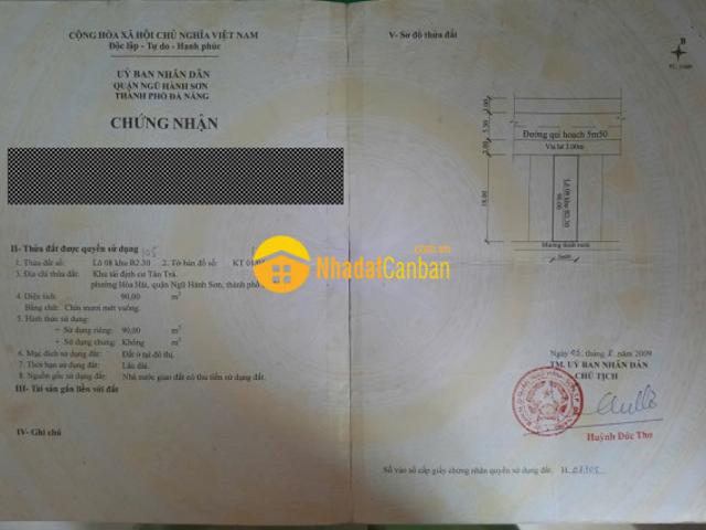 Bán đất đường cao sơn 7 hòa hải chỉ 3.95 tỷ