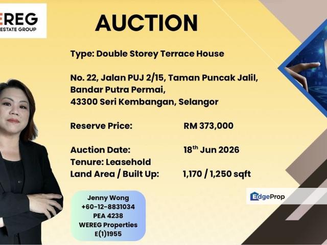 Bandar Putra Permai, Seri Kembangan, Selangor, Malaysia_Double Storey Terrace House FOR AUCTION