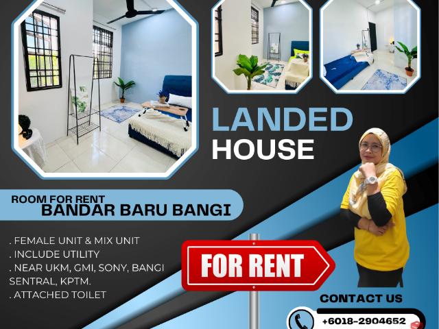 【 BANGI 】 SEKSYEN 5 FEMALE UNIT & Non Sharing Room, Bilik Sewa Bangi, UKM, GMI, Bangi Gateway, Bangi Sentral, SONY