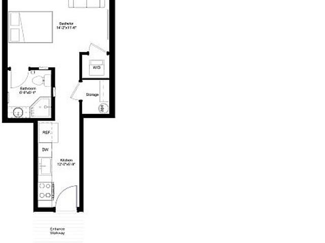 Bachelor Suite 1 Bathroom 369 Sf
