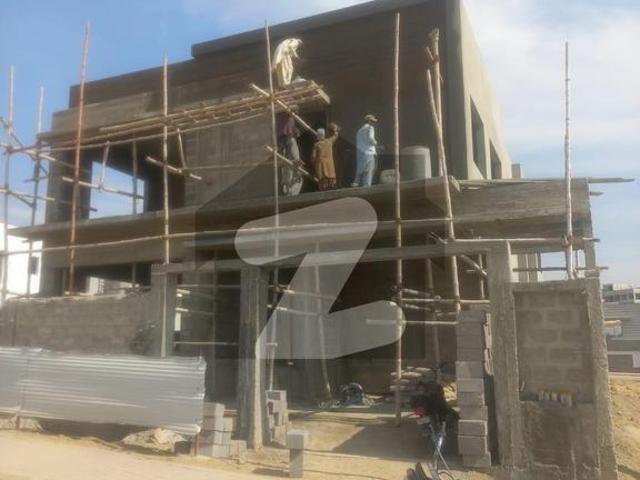 Bahria hills 500 sq yards double story with basement grey structure villa west open bahria town karachi