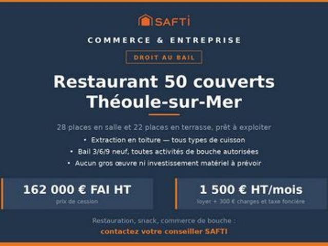 Bail restaurant 50 places — Théoule sur Mer