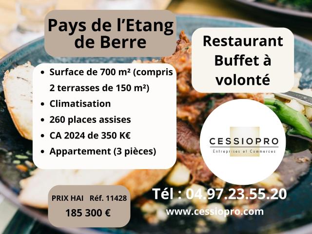 BAISSE DE PRIX AFFAIRE A SAISIR RESTAURANT BUFFET A VOLONTE TRES GRANDE CAPACITE 700M2 AVEC DEUX TERRAS