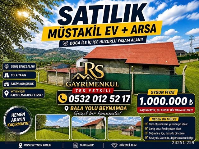 BALA YOLU ÜZERİN BEYNAMDA MUSTAKİL KULANIMLI ARSA