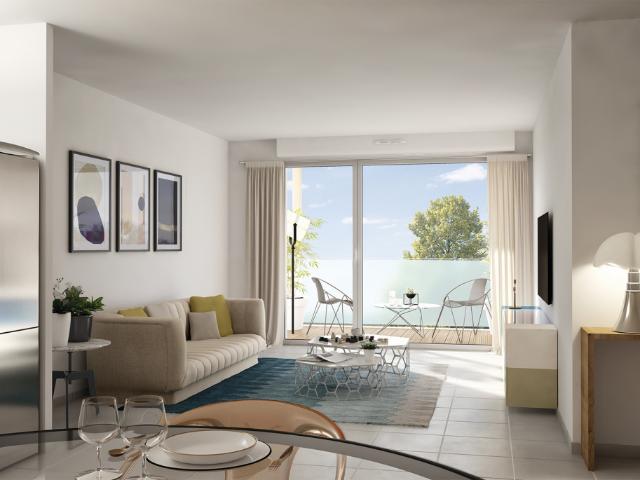 Balcon sud et parking sous/sol