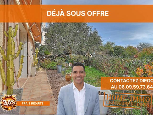 Bas de villa 4 pièces avec jardin, terrasse et aperçu mer –. 90m² Le Cannet
