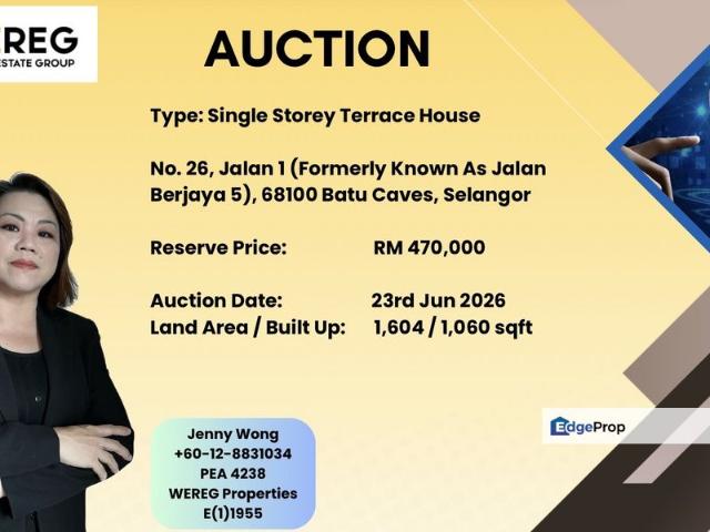 Batu Caves, Selangor, Malaysia_Single Storey Terrace House FOR AUCTION