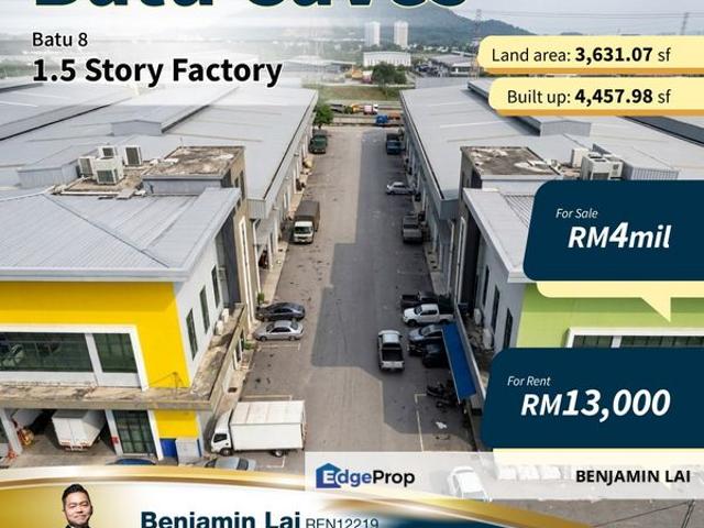 Batu 8, Batu Caves 1.5 Story Factory For Sale/ Rent