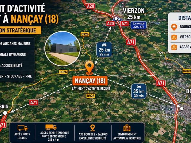 Bâtiment d'activité à vendre Nançay Proche Vierzon A20