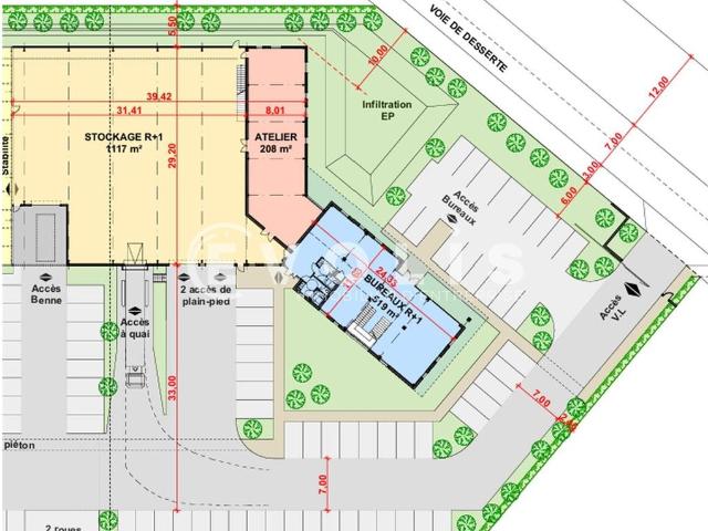Bâtiment semi indépendant à vendre Lisses Proche A6 et N104
