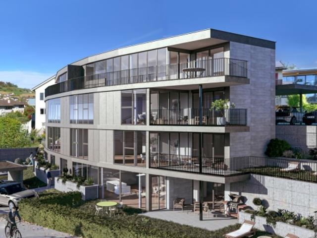 Baubewilligt und kurz vor Realisierung Moderne Dachwohnung mit Lift, grossem Balkon und Carport