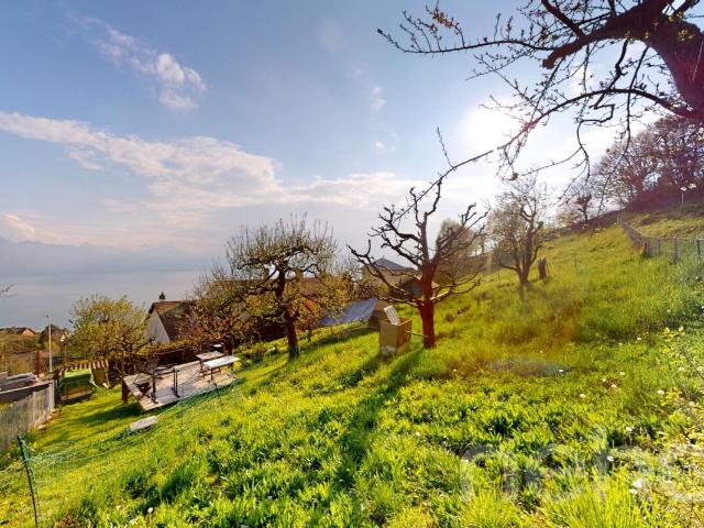 Baugrundstück mit Panoramablick auf den See und die Alpen