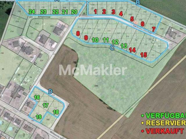 Baugrundstücke bei Dessau Roßlau: 13 Parzellen von 415–882 m² einzeln oder gesamt verfügbar