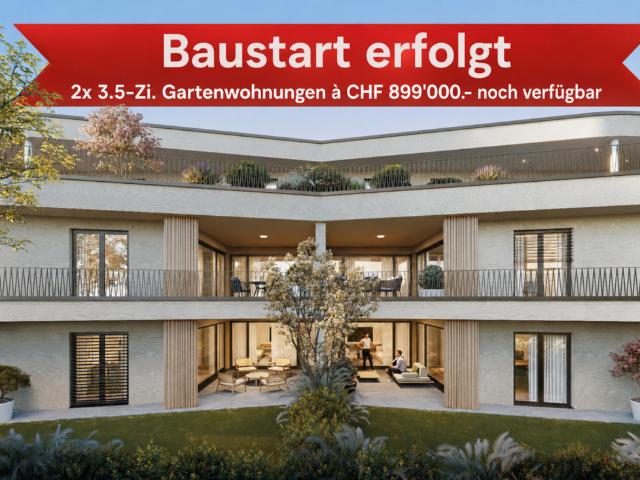 Baustart erfolgt letzte zwei 3.5 Zi. Gartenwohnungen im Neubau Linéa in Kreuzlingen