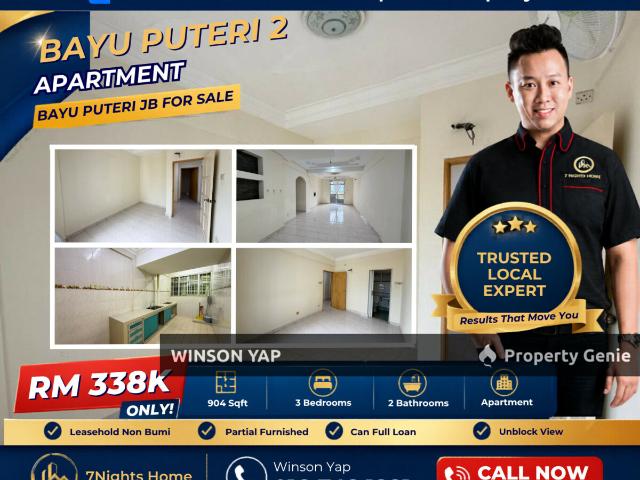 Bayu Puteri 2 Apartment JB Can Full Loan Low Down Payment Unblock View