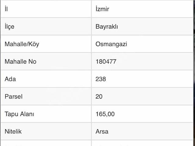 Bayraklı Osmangazi Mah.Konut İmarlı Satılık Arsa