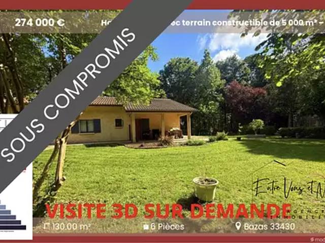 Bazas 33430 Achat / Vente maison 6 pièces t6