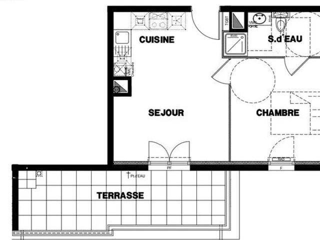Beau T2 récent 35m² avec terrasse 14m²