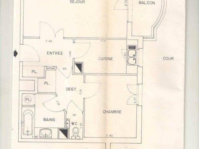 Beau 2P meublé 51m² très calme