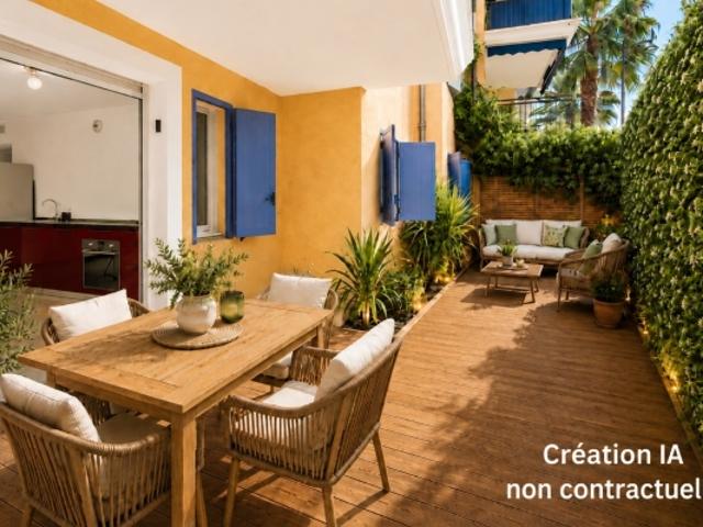 BEAULIEU SUR MER CENTRE VILLE 3 PIECES DE 66 M² A VENDRE REZ DE JARDIN JARDIN PRIVATIF 45 M² TERRASSE 9 M² GARAGE EN SOUS SOL