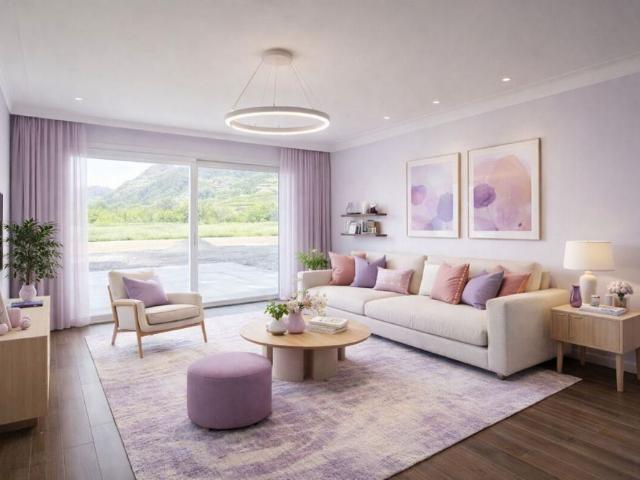 Beautiful ground floor garden with covered terrace and superb views