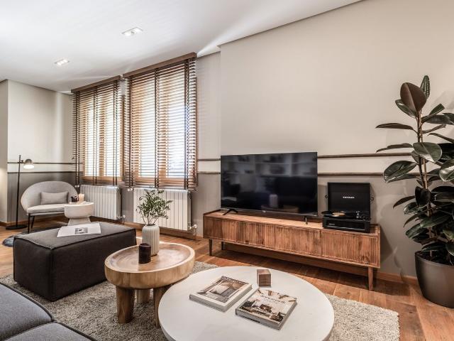 Beach Themed 3 Bedroom Apartment with Modern Luxury and Workspaces in Recoletos, Madrid Amsterdam Apartments for Rent