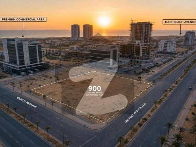 Beach Avenue Mega Commercial Plot 900 Yards Premium Investment Opportunity