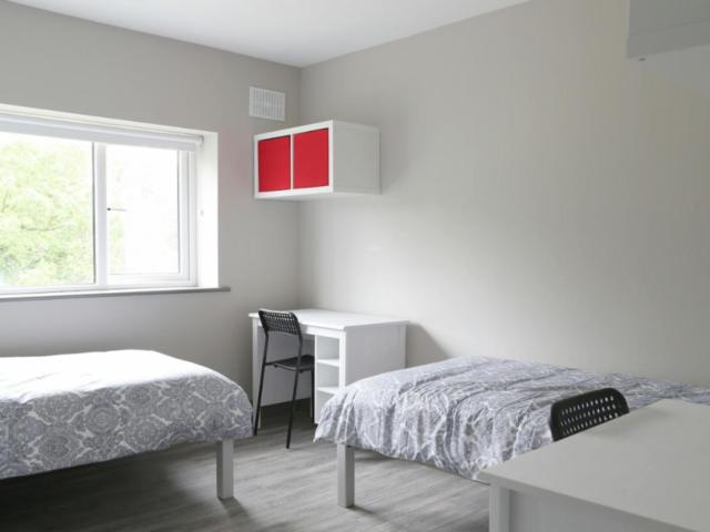 Bed in a welcoming twin bedroom, near the Dublin City University