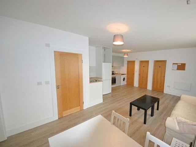 Bed in a bright twin bedroom, in Drimnagh