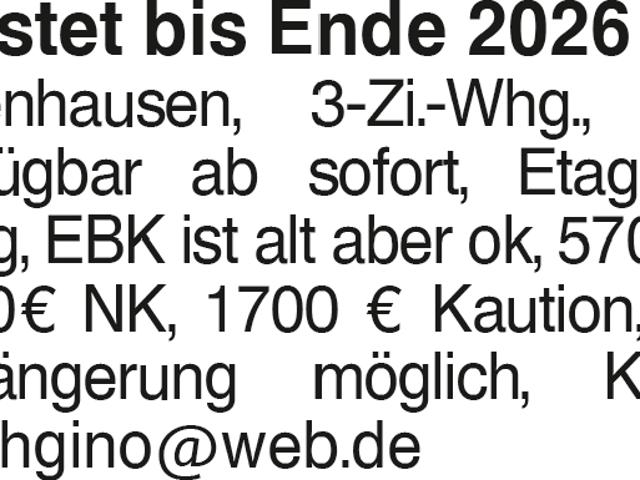 Befristet bis Ende 2026