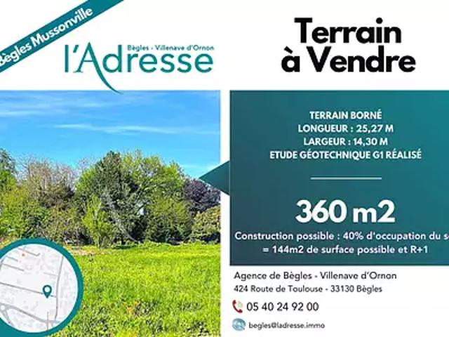 Bègles 33130 Achat / Vente terrain
