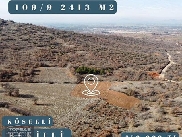BEKİLLİ KÖSELLİ DE SATİLİK 2413 M2 ARAZİ