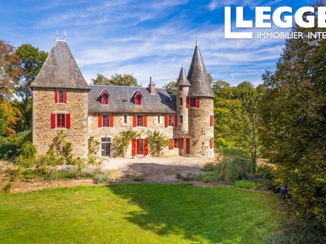 Bel Château situé en privé dans ses 12 hectares bois et prairies, avec un lac, verger et gîtes, excellent B&B