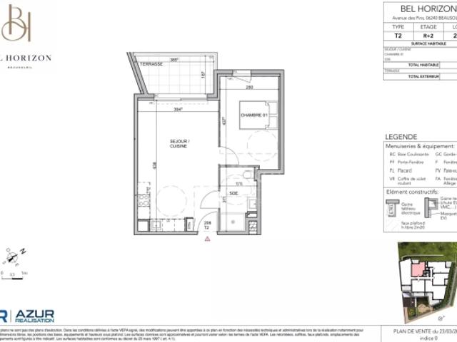 Bel Horizon, deux pièces de 41,94 m² avec terrasse, nouveau programme aux portes de Monaco livraison fin 2028