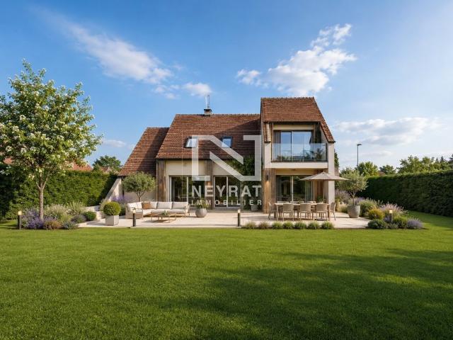 Belle maison d'architecte des années 1980 aux grands volumes de vie, et jardin sans vis à vis à l'arrière