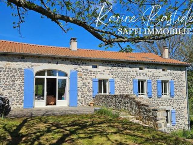 Belle maison en pierres sur grand jardin